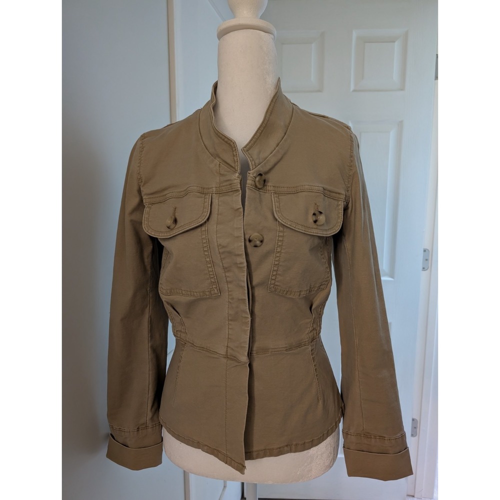 Cabi Women's Utility Jacket XS Khaki Canvas Outdoor Preppy Office #5477